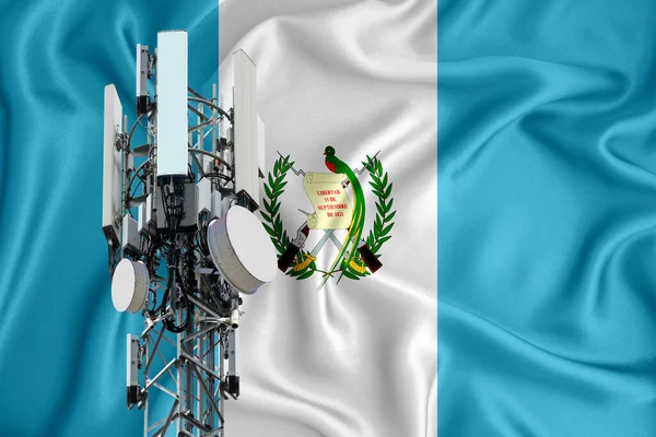 Bandera Guatemala Fondo Con Espacio Para Logotipo Ilustración Industrial Estación — Foto de Stock