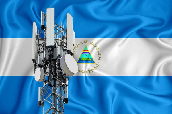Nicaragua Flag Background Space Your Logo Industrial Illustration Smart Mobile — Stock Photo, Image