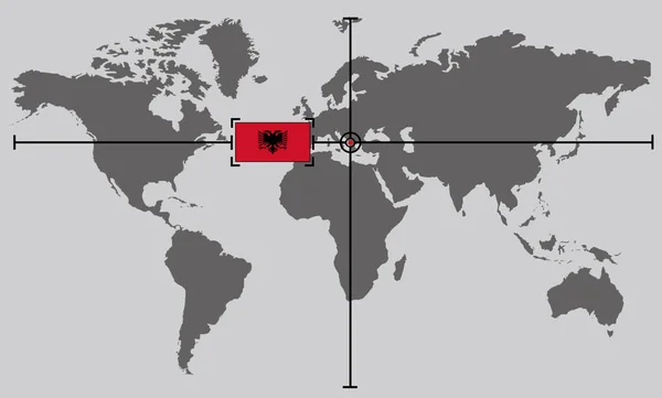 Карта Світу Точкою Координат Розташованою Перехрещеними Лініями Кантрі Альбомі — стокове фото