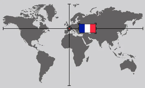 Carte Monde Avec Point Coordonnées Positionné Par Lignes Croisées Sur — Photo