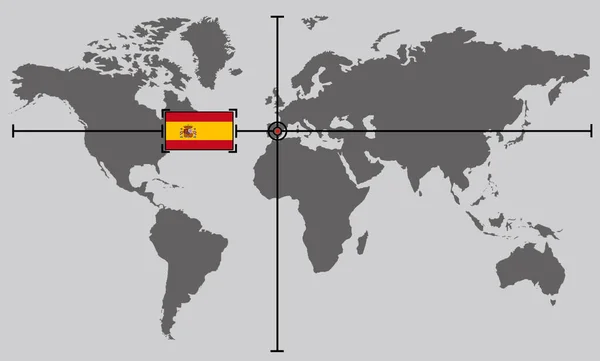 Mapa Mundo Com Ponto Coordenadas Posicionado Por Linhas Cruzadas País — Fotografia de Stock