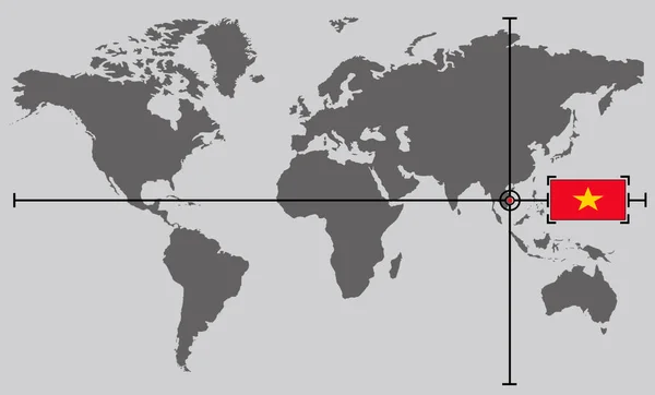 Mapa Mundo Com Ponto Coordenadas Posicionado Por Linhas Cruzadas País — Fotografia de Stock