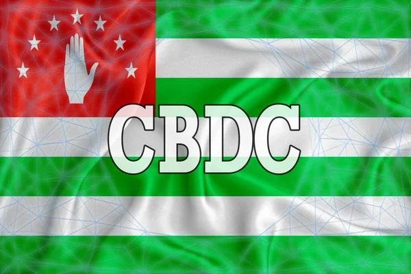 Abházia Zászló Felirat Cbdc Központi Bank Digitális Valuta Egy Blockchain — Stock Fotó