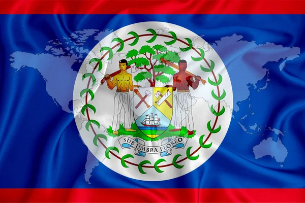 Belize Flag Inscription Cbdc Central Bank Digital Currency Blockchain Grid — Stock Photo, Image