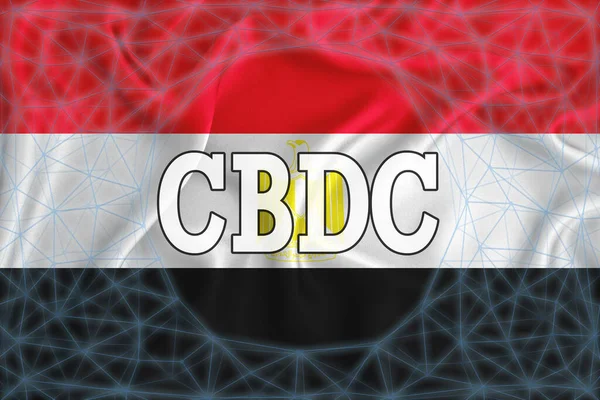 Bandera Egipto Con Inscripción Cbdc Central Bank Digital Currency Una — Foto de Stock