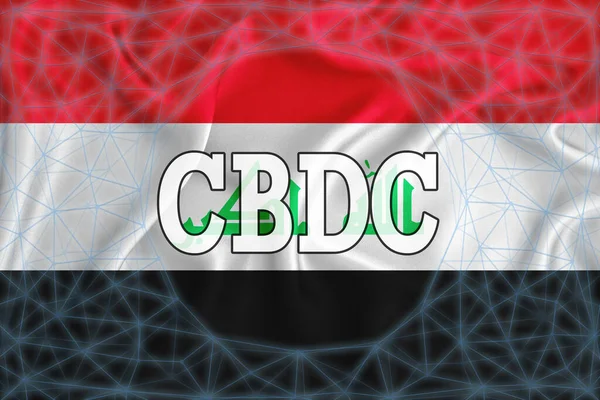 Bandera Irak Con Inscripción Cbdc Central Bank Digital Currency Una — Foto de Stock