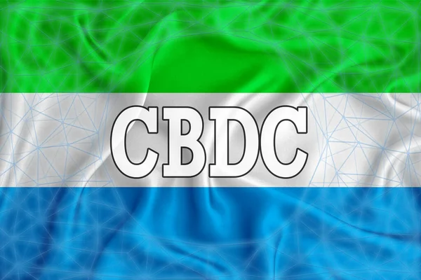 Serra Leoa Bandeira Com Inscrição Cbdc Central Bank Digital Currency — Fotografia de Stock