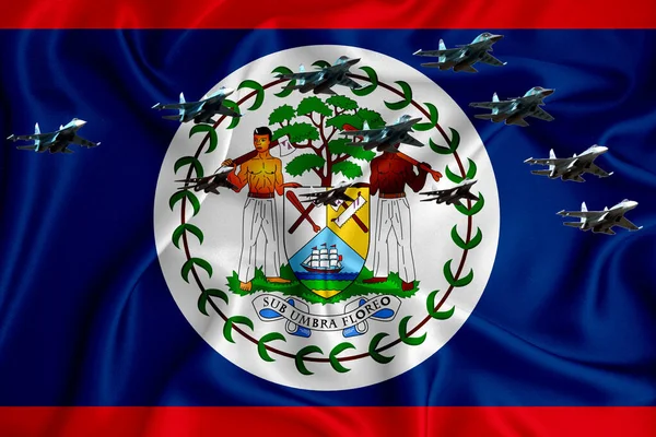 Bandeira Belize Fundo Com Espaço Para Seu Logotipo Ilustração Militar — Fotografia de Stock