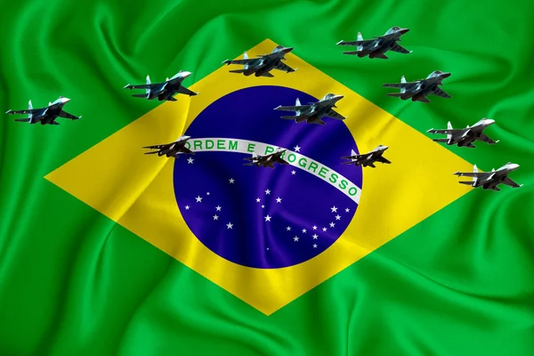 Bandeira Brasil Fundo Com Espaço Para Seu Logotipo Ilustração Militar — Fotografia de Stock