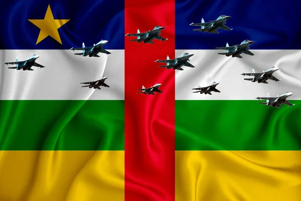 Bandiera Della Repubblica Centrafricana Sfondo Con Spazio Vostro Logo Illustrazione — Foto Stock