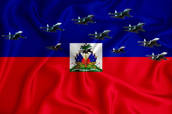 Drapeau Haiti Fond Avec Espace Pour Votre Logo Illustration Militaire — Photo