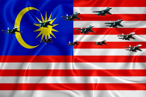 Bendera Malaysia Latar Belakang Dengan Spasi Untuk Logo Anda Ilustrasi — Stok Foto