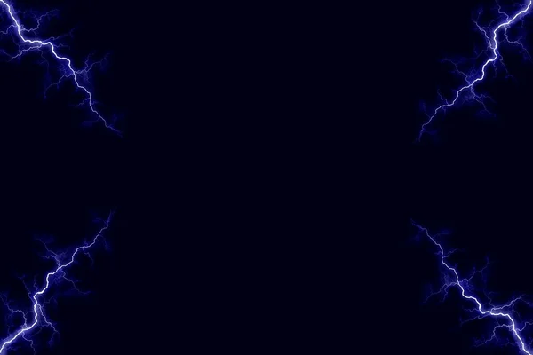 Мощный Электрический Разряд Бьющий Стороны Сторону Реалистичной Иллюстрации Изолирован Черном — стоковое фото