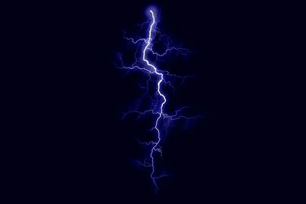 Мощный Электрический Разряд Бьющий Стороны Сторону Реалистичной Иллюстрации Изолирован Черном — стоковое фото