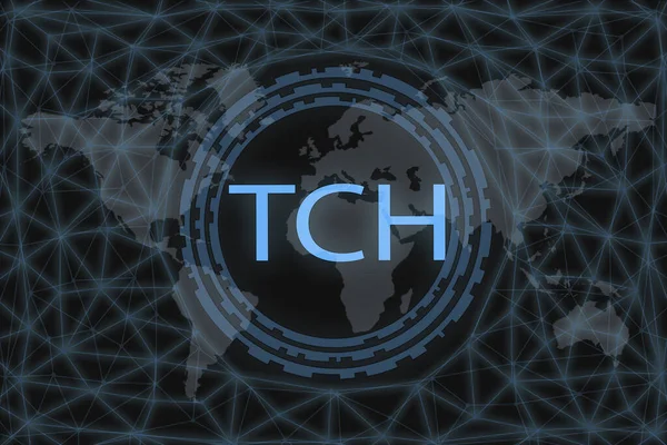 Tch Inscripción Sobre Fondo Oscuro Mapa Del Mundo —  Fotos de Stock
