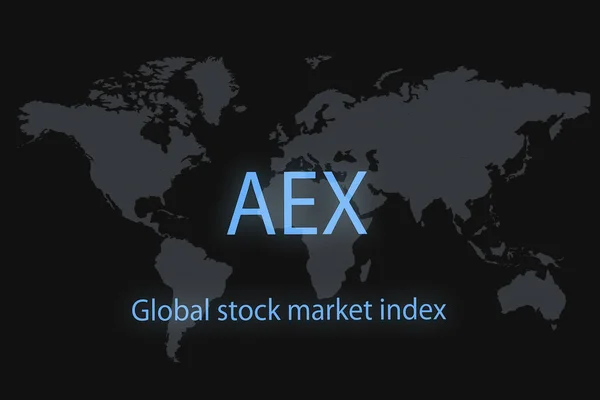 Aex Global Borsa Endeksi Karanlık Bir Geçmişi Bir Dünya Haritası — Stok fotoğraf