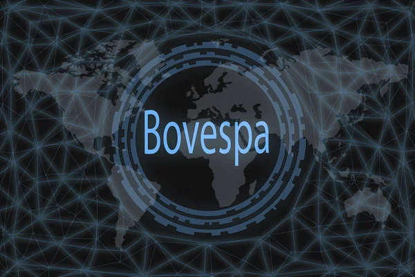 Bovespa 글로벌 어두운 배경과 지도를 가지고 당신의 디자인을 그래픽 — 스톡 사진