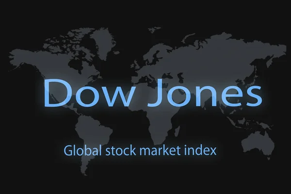 ジョーンズ グローバル株式市場指数 暗い背景と世界地図で あなたのデザインのグラフィックコンセプト — ストック写真