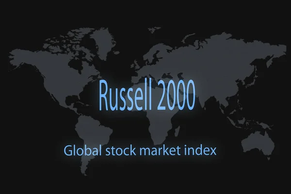 ラッセル2000グローバル株式市場指数 暗い背景と世界地図で あなたのデザインのグラフィックコンセプト — ストック写真