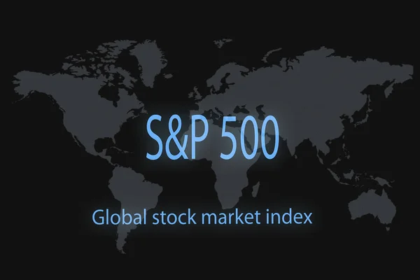 500グローバル株式市場指数 暗い背景と世界地図で あなたのデザインのグラフィックコンセプト — ストック写真