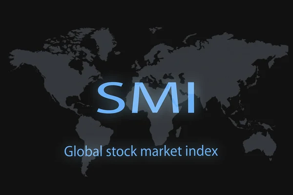 Smiグローバル株式市場インデックス 暗い背景と世界地図で あなたのデザインのグラフィックコンセプト — ストック写真