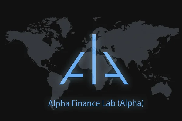 연구소 Alpha 암호화 Abstract Cryptocurrency 어두운 배경과 지도를 가지고 당신의 — 스톡 사진