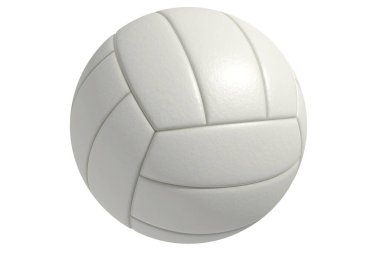 Beyaz arka planda voleybol topu. Dünyanın her yerindeki insanlar tarafından oynanan bir spor..