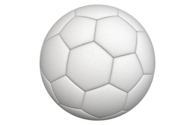 Beyaz arka planda beyaz futbol topu. Dünyanın her yerindeki insanlar tarafından oynanan bir spor..