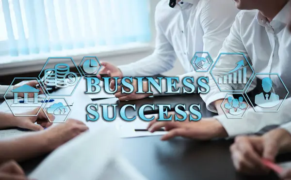 Business Management Concept Groep Van Zakenlieden Functie Met Digitale Business — Stockfoto