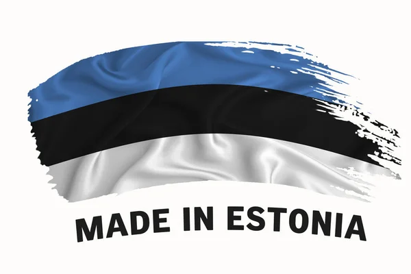 Hecho Mano Estonia Bandera Cinta Vintage Trazo Pincel Tipografía Tipografía —  Fotos de Stock