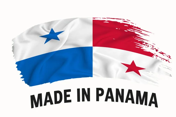 Bandera Cinta Vintage Hecha Mano Panamá Trazo Pincel Tipografía Tipografía — Foto de Stock