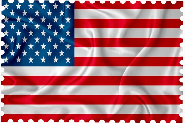 Vintage Postage Stamp Template Postage Stamp Flag United States White — Stock Photo, Image