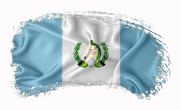 Прапор Гватемали Мазка Типографія Написи Логотип Етикетка Прапор Білому Тлі — стокове фото