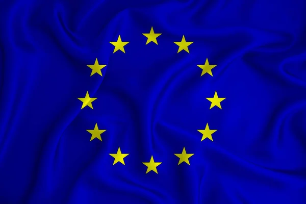 在白色孤立背景上的两个拼图块上的旗帜和欧盟旗帜 政治关系的概念 3D渲染 — 图库照片