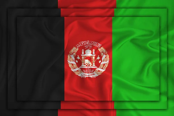 Σημαία Αφγανιστάν Υφή Φόντου Τρεις Σημαίες Υπερισχύουν Μία Της Άλλης — Φωτογραφία Αρχείου
