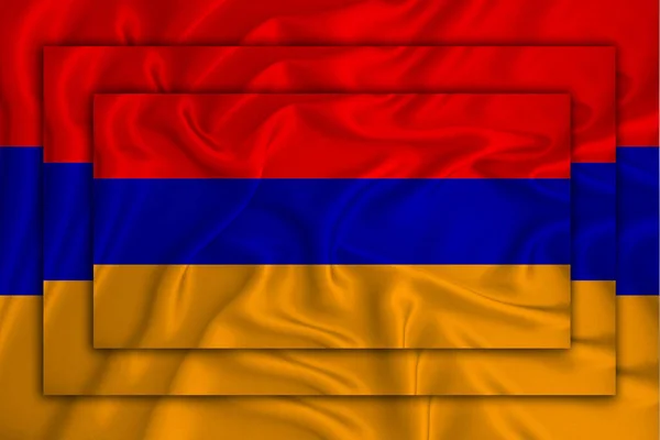 Armenië Vlag Achtergrond Textuur Drie Vlaggen Worden Elkaar Heen Gelegd — Stockfoto