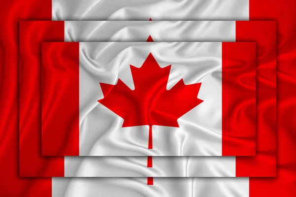 Canada Flag Baggrund Tekstur Tre Flag Overlejret Hinanden Begrebet Designløsninger - Stock-foto