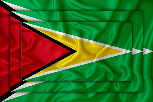 Drapeau Guyana Sur Texture Fond Trois Drapeaux Superposent Concept Solutions — Photo