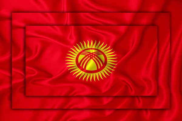 Kyrgyzstánská Vlajka Pozadí Textury Tři Vlajky Překrývají Koncept Designových Řešení — Stock fotografie
