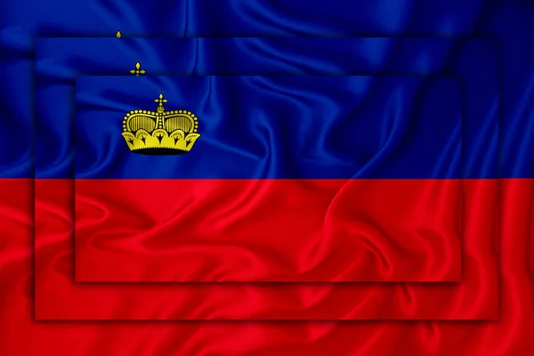 Flaga Liechtensteinu Tle Tekstury Siebie Nakładają Się Trzy Flagi Koncepcja — Zdjęcie stockowe