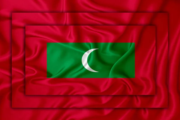 Drapeau Des Maldives Sur Texture Fond Trois Drapeaux Superposent Concept — Photo