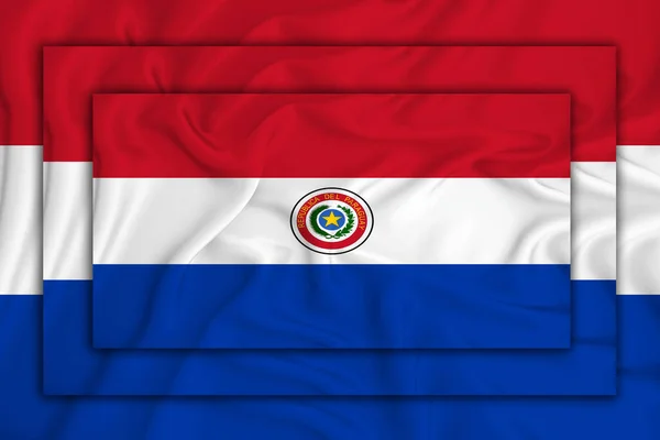 Bandera Paraguaya Sobre Textura Fondo Tres Banderas Superponen Entre Concepto —  Fotos de Stock