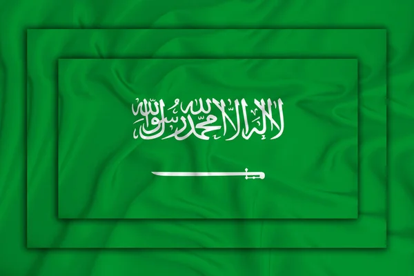 Die Flagge Saudi Arabiens Auf Dem Hintergrund Drei Flaggen Sind — Stockfoto