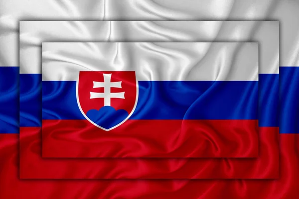 Slovakia Flag Background Texture Three Flags Superimposed Each Other Concept — Stock Photo, Image