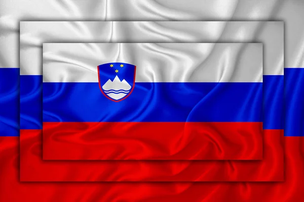 Slovenia Bandiera Sfondo Texture Tre Bandiere Sovrappongono Vicenda Concetto Soluzioni — Foto Stock