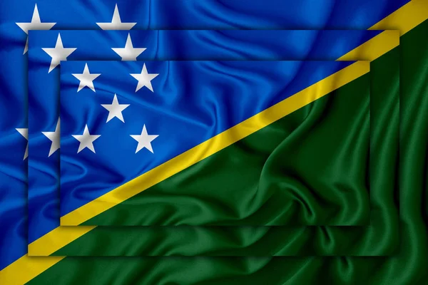 Bandiera Isole Salomone Sullo Sfondo Tre Bandiere Sovrappongono Vicenda Concetto — Foto Stock