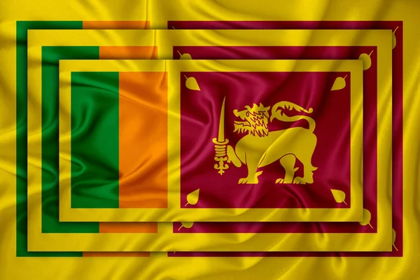 Sri Lanka Flag Background Texture Three Flags Superimposed Each Other — Stock fotografie