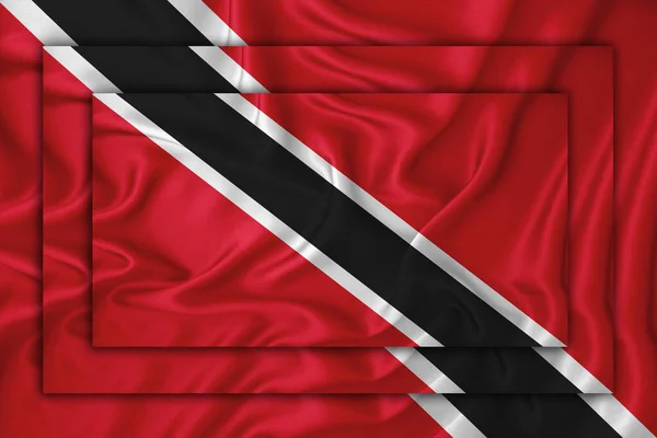 Σημαία Τρινιντάντ Και Τομπάγκο Υφή Φόντου Τρεις Σημαίες Υπερισχύουν Μία — Φωτογραφία Αρχείου