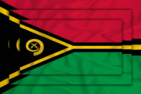 Vanuatu Vlag Achtergrond Textuur Drie Vlaggen Worden Elkaar Heen Gelegd — Stockfoto