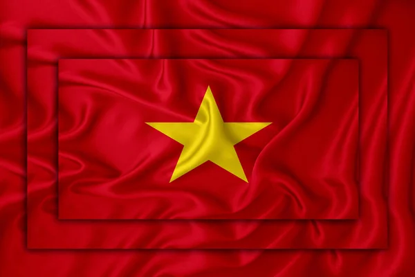 Bandera Vietnam Sobre Textura Fondo Tres Banderas Superponen Entre Concepto — Foto de Stock